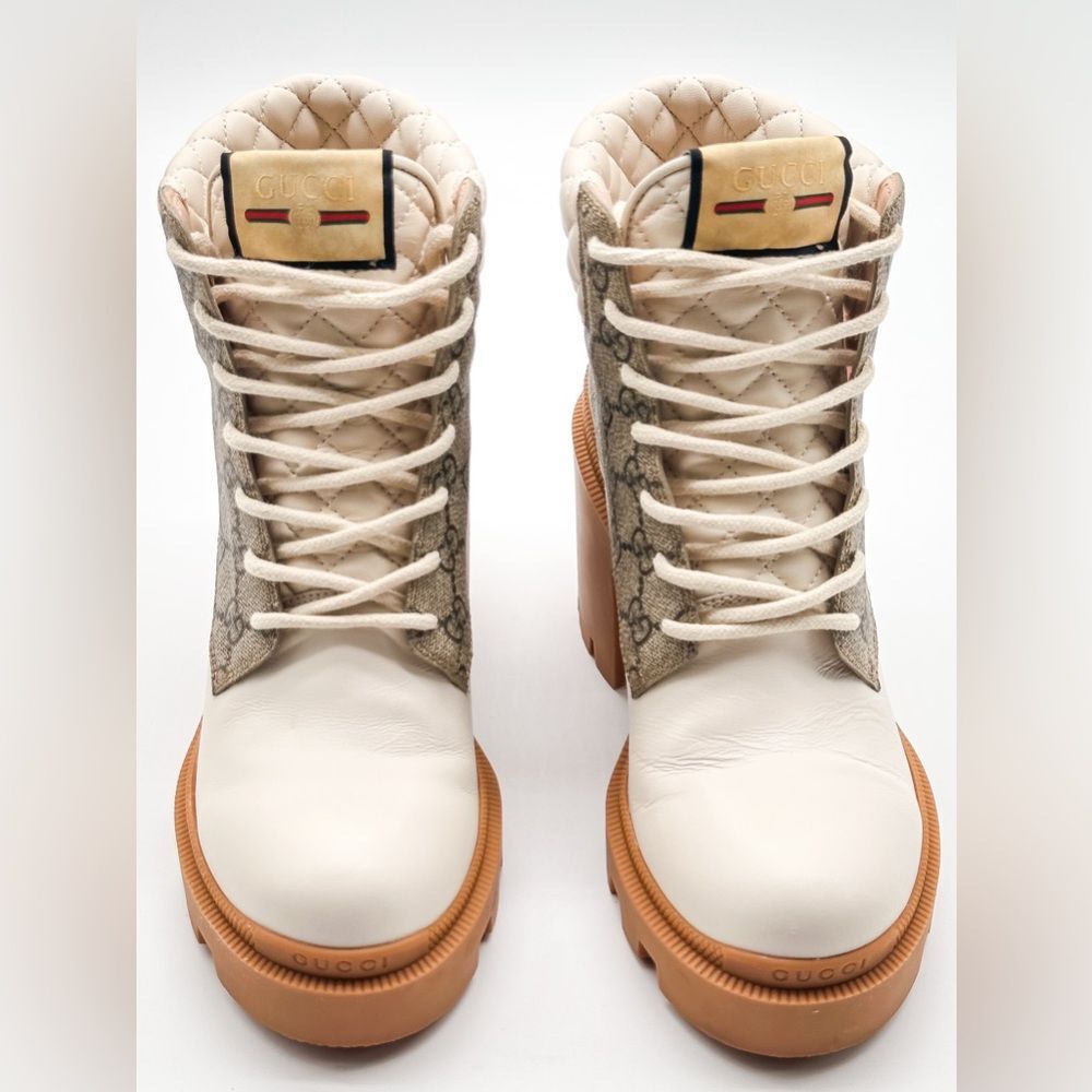 Gucci Cream and Tan Heeled Boots - Picture 8 of 14